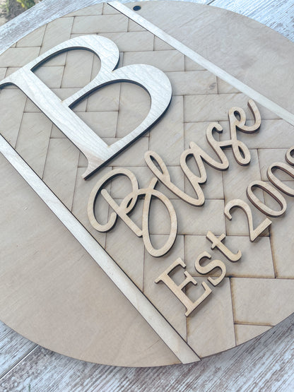 Monogrammed Personalized Door Hanger DIY Kit