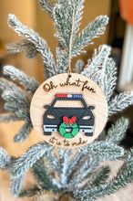 Load image into Gallery viewer, Oh What Fun Police Car Ornament
