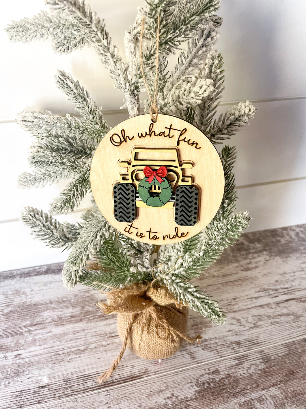 Oh What Fun Jeep Ornament