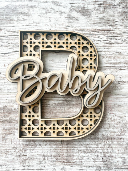 Rattan Baby Nursery Letters