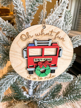 Load image into Gallery viewer, Oh What Fun Firetruck Ornament
