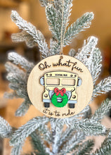Load image into Gallery viewer, Oh What Fun School Bus Ornament
