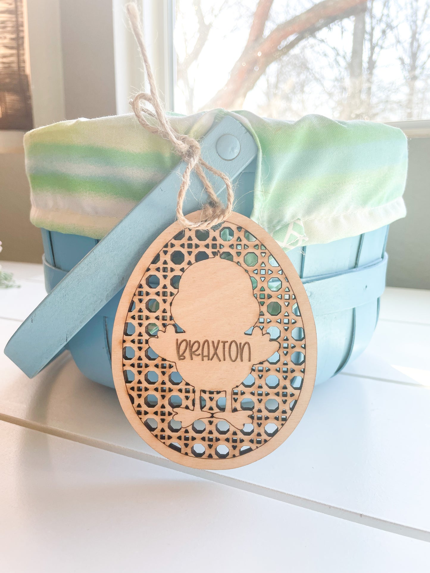 Personalized Rattan Easter Basket Tags