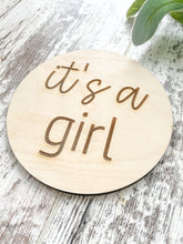 Load image into Gallery viewer, It’s A Girl Wood Sign

