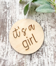 Load image into Gallery viewer, It’s A Girl Wood Sign

