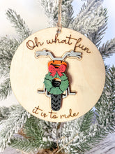 Load image into Gallery viewer, Oh What Fun Motorcycle  Ornament
