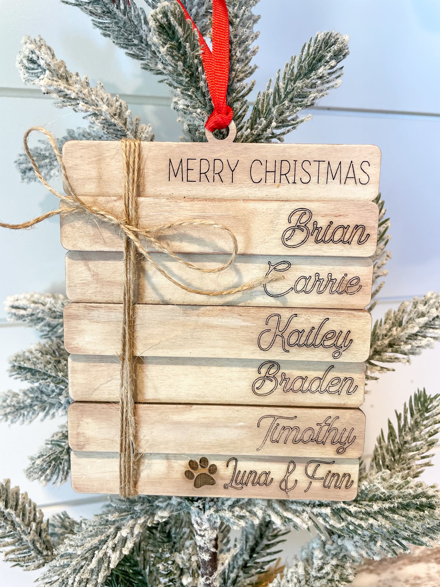 Personalized Book Stack Ornament