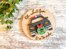 Load image into Gallery viewer, Oh What Fun Police Car Ornament
