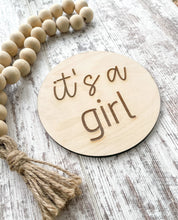 Load image into Gallery viewer, It’s A Girl Wood Sign
