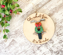 Load image into Gallery viewer, Oh What Fun Motorcycle  Ornament
