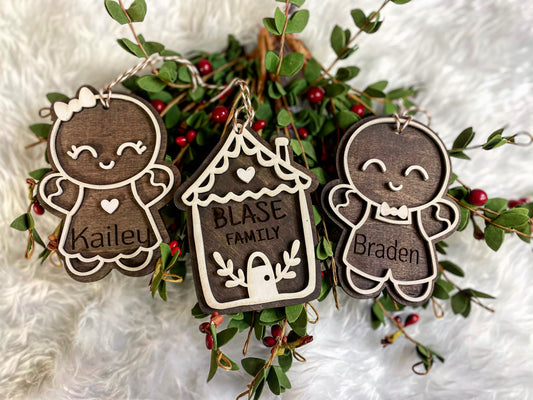 Gingerbread Inspired Personalized Ornaments