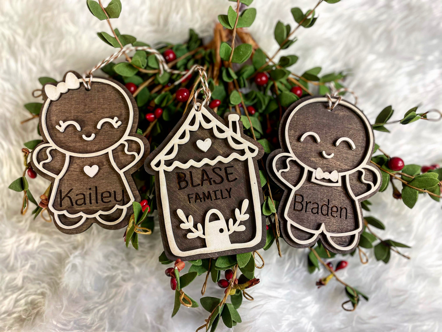 Gingerbread Inspired Personalized Ornaments