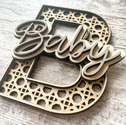 Rattan Baby Nursery Letters