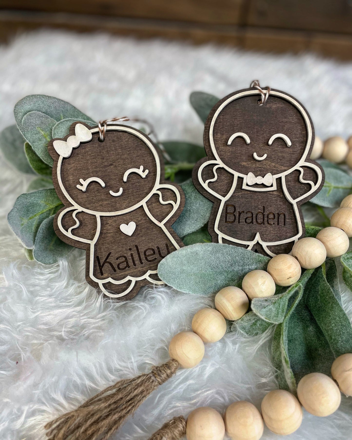 Gingerbread Inspired Personalized Ornaments