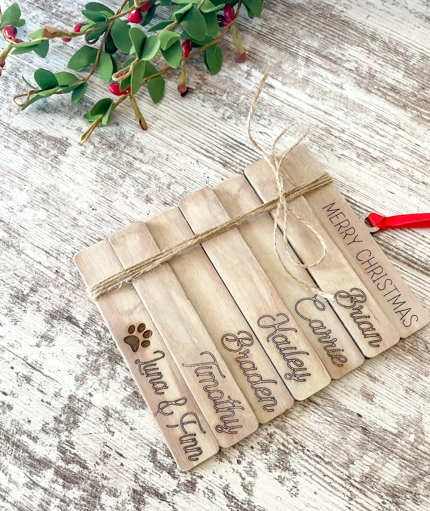 Personalized Book Stack Ornament